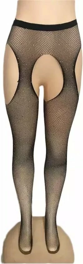 Coupon ? Merkloos Sexy Hoge Zwarte Visnet Kousen Met Strass Steentjes/Glitters En Open Kruis ⭐ 15 Coupon ? Merkloos Sexy Hoge Zwarte Visnet Kousen Met Strass Steentjes/Glitters En Open Kruis ⭐ - Afbeelding 15