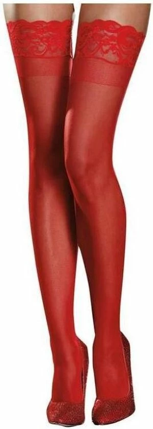 Goedkoopste ? Merkloos Jarretelkousen - Rood - One Size - Kousen Met Kanten Rand ? 1 Goedkoopste ? Merkloos Jarretelkousen - Rood - One Size - Kousen Met Kanten Rand ?