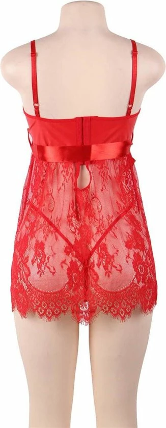 Gloednieuw ⌛ Merkloos Rood Sexy Kanten Nachtjurkje | Maat 40/42 | Stijlvol Sexy Lingerie ✔️ 5 Gloednieuw ⌛ Merkloos Rood Sexy Kanten Nachtjurkje | Maat 40/42 | Stijlvol Sexy Lingerie ✔️ - Afbeelding 5