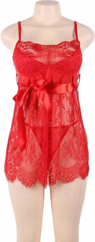 Gloednieuw ⌛ Merkloos Rood Sexy Kanten Nachtjurkje | Maat 40/42 | Stijlvol Sexy Lingerie ✔️ 4 Gloednieuw ⌛ Merkloos Rood Sexy Kanten Nachtjurkje | Maat 40/42 | Stijlvol Sexy Lingerie ✔️ - Afbeelding 4