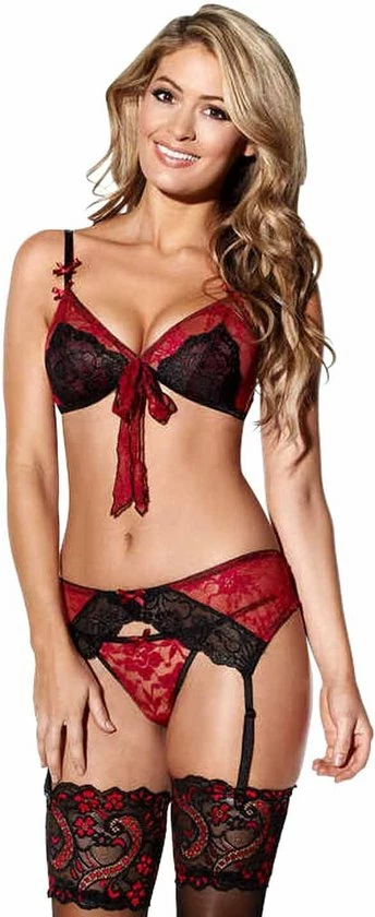 Goedkoopste ? Christine Le Duc - 3pcs Triangle Set Bobbi - Maat S - Zwart/rood ? 1 Goedkoopste ? Christine Le Duc - 3pcs Triangle Set Bobbi - Maat S - Zwart/rood ?