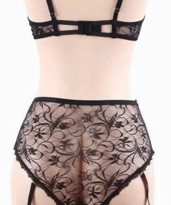 Nieuw ⌛ Merkloos Zwarte Kanten Bh Met Open Buste En Kanten Broekje | Maat 40 | Sexy Lingerie Setje ✨ -Zyba Shop 350x840 2
