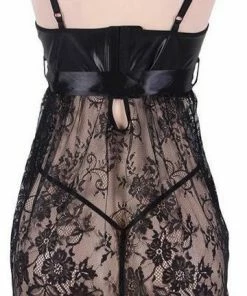 Promo ? Merkloos Zwart Sexy Kanten Nachtjurkje | Maat 42/44 | Stijlvol Sexy Lingerie ? -Zyba Shop 360x840 5