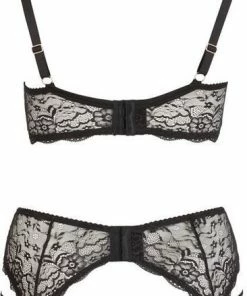 Hete verkoop ❤️ Cottelli Plus Size – Kanten Erotische Jarretel Lingerie Set Met Choker Halternek En Stijlvolle Riemen Open Cups En String – Maat 90E/XL – Zwart ? -Zyba Shop 366x840 8