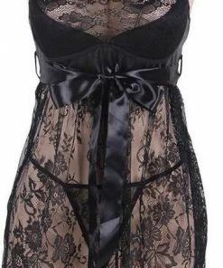 Promo ? Merkloos Zwart Sexy Kanten Nachtjurkje | Maat 42/44 | Stijlvol Sexy Lingerie ? -Zyba Shop 367x840 1