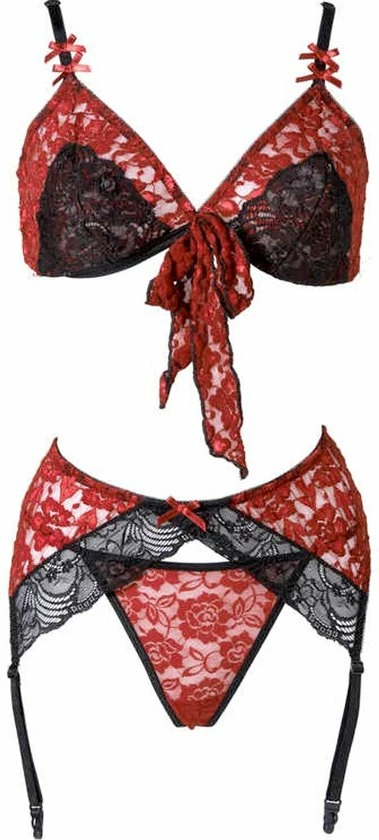 Goedkoopste ? Christine Le Duc - 3pcs Triangle Set Bobbi - Maat S - Zwart/rood ? 5 Goedkoopste ? Christine Le Duc - 3pcs Triangle Set Bobbi - Maat S - Zwart/rood ? - Afbeelding 5