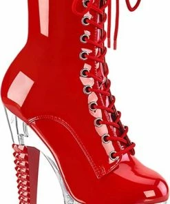 Groothandel ? Pleaser Plateau Laarzen, Paaldans Schoenen -37 ? Shoes- SPECTATOR-1040 US 7 Rood/Transparant ?