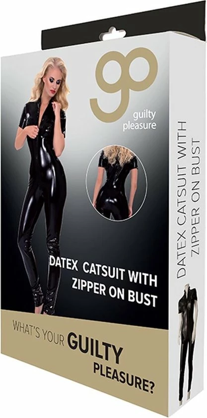 Nieuw ⌛ Guilty Pleasure GP Datex Catsuit Met Rits - Zwart ? 5 Nieuw ⌛ Guilty Pleasure GP Datex Catsuit Met Rits - Zwart ? - Afbeelding 5