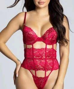 Flash-uitverkoop ? Merkloos Sexy Bodysuit Lingerie Diepe V-mouw - Rode Sexy Body - Sexy Lingerie - EU-maat: L ✔️