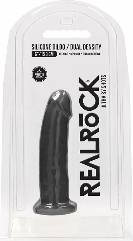 Uitgang ? RealRock Silicone Dildo Without Balls - Black - 15,3 Cm ? 3 Uitgang ? RealRock Silicone Dildo Without Balls - Black - 15,3 Cm ? - Afbeelding 3