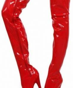 Korting ⌛ Soisbelle Overknee Boot SB303 Rood Imitatielakleer Maat 40 ? -Zyba Shop 471x840 2