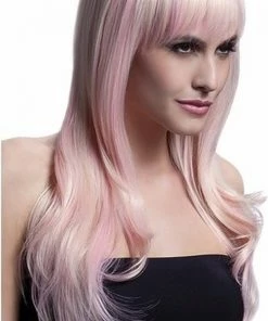 Flash-uitverkoop ? Fever Fever Lange Blonde Pruik Met Roze Highlights ⭐ -Zyba Shop 486x840 4