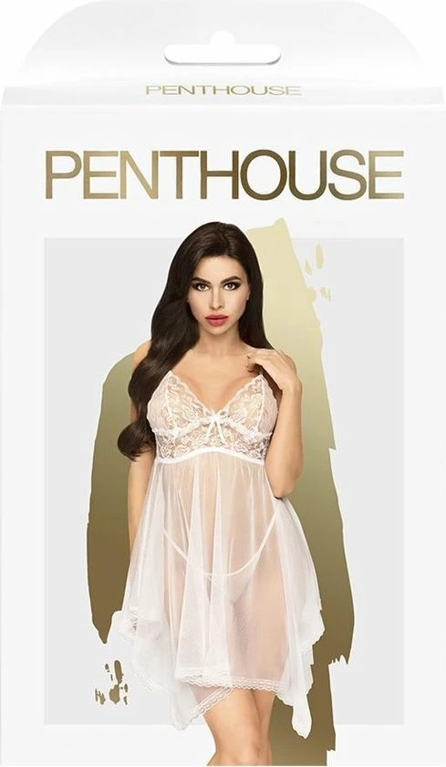 Beste deal ✨ Penthouse Lingerie Naughty Doll - Erotische Babydoll - Maat M/L - Wit ? 4 Beste deal ✨ Penthouse Lingerie Naughty Doll - Erotische Babydoll - Maat M/L - Wit ? - Afbeelding 4