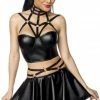 Nieuw ? Saresia Crop Top En Rok Set -M/L- Harness Wetlook Zwart ❤️ -Zyba Shop 492x840 4