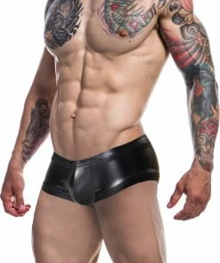 Aanbiedingen ⌛ Body Pleasure Booty Short Wetlook Zwart - Size Large ?