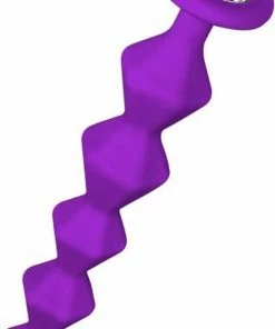 Gloednieuw ? Anale Ketting Met Diamant - Lola Toys - Emotions - Beginner Beads - Buttplug Met Kralen - Flexibele Anaal Ballen/ Kralen/ Ketting - Anal Beads - Anaalplug 100% Siliconen - Prostaat Stimulatie - P-Spot - Unisex - Chummy - Paars ?