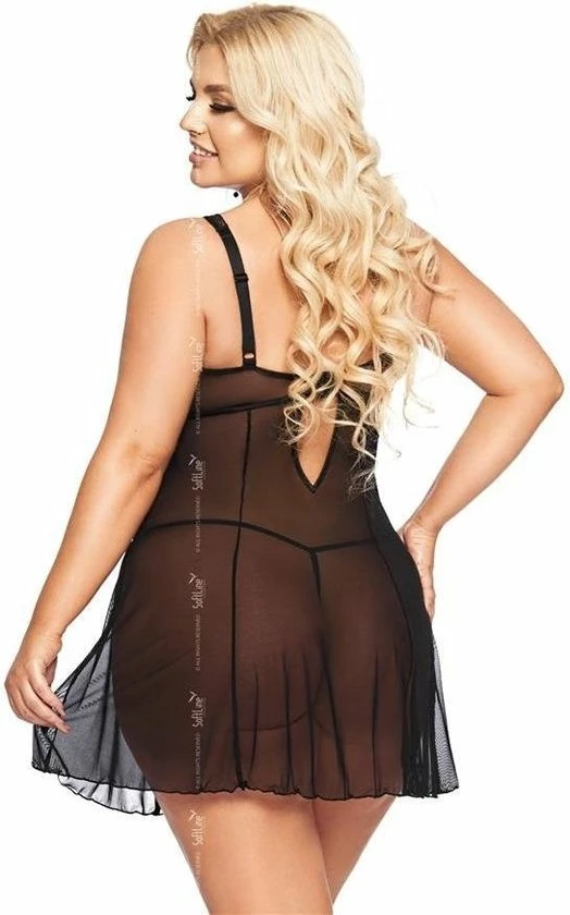 Flash-uitverkoop ? Softline - Berta - Dames Lingerie Plus Size - Kanten Jurkje - Super Strakke Doorschijnende Chemise - Sexy Kanten Lingerie Set Met Bloemen - Grote Maat - Uitdagende Bodystocking - Erotisch Setje - Zwart - XXL ? 2 Flash-uitverkoop ? Softline - Berta - Dames Lingerie Plus Size - Kanten Jurkje - Super Strakke Doorschijnende Chemise - Sexy Kanten Lingerie Set Met Bloemen - Grote Maat - Uitdagende Bodystocking - Erotisch Setje - Zwart - XXL ? - Afbeelding 2