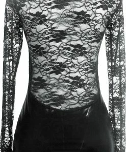 Promo ? Sexy Lingerie Lederen Jurkje Met Kanten Mouwen - Bijpassende String - Maat 52/54 ? -Zyba Shop 529x840 4