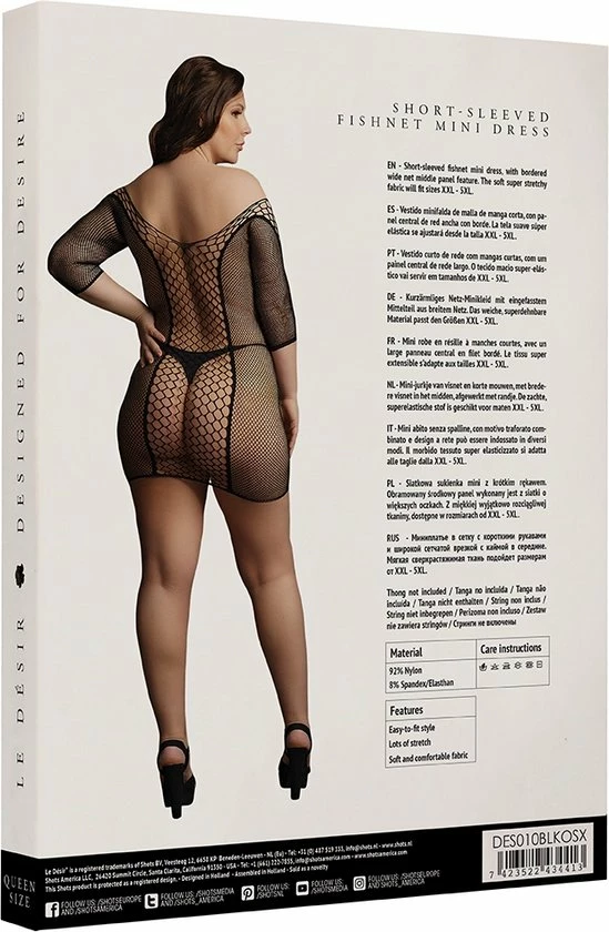 Promo ? Le D?sir Le Desir Duo Netmouwen Mini Jurk One Size Plus Size ? 4 Promo ? Le D?sir Le Desir Duo Netmouwen Mini Jurk One Size Plus Size ? - Afbeelding 4