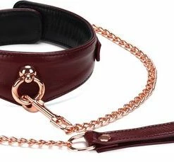Begroting ? Liebe Seele Wine Red Curved Collar Met Leiband En Slot | Luxe Ontwerp Collar ?