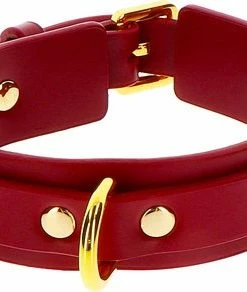 Coupon ✨ Lusty Luxe Bondage Halsband Met D-ringen - BDSM Collar - Voor SM En Bondage - Verstelbaar - Gemaakt Van PU-leer - Seksspeeltje Voor Hem En Haar - Sex Toy ⌛