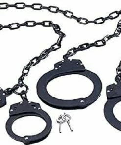Beste deal ? Merkloos BDSM Bondage Play Zwart Massief Metalen Politie Handboeien Voetboeien Met Ketting ?