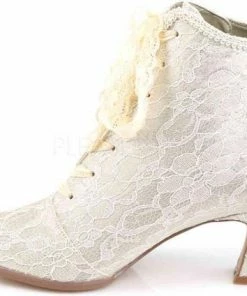 Beste Verkoop ? Fabelicious EU 38 = US 8 | VICTORIAN-30 | 2 3/4 Flaired Heel Lace Up Ankle Bootie W/Lace Overlay ✨ -Zyba Shop 550x424 2