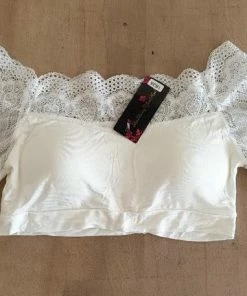 Goedkoop ? Merk Onbekend Mooi Bustie, Bustin, Buster, Bustier, Korte Topje In WIT Kleur, Zachte Viscose, Kant, Open Schouders, Elastisch Maat Cup A, 60-100cm ? -Zyba Shop 550x431 3