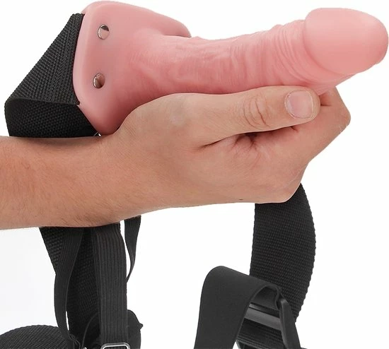 Gloednieuw ❤️ Shots - RealRock REA135FLE - Hollow Strap-on Without Balls - 6'' / 15,5 Cm - Flesh ❤️ 5 Gloednieuw ❤️ Shots - RealRock REA135FLE - Hollow Strap-on Without Balls - 6'' / 15,5 Cm - Flesh ❤️ - Afbeelding 5