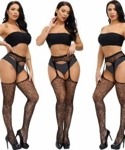 Nieuw ? Merkloos Zwarte Panty Met Open Kruis - Zwart - Sexy Lingerie / Kleding - Beenmode - Dames Lingerie Fantasie Kousen ✨