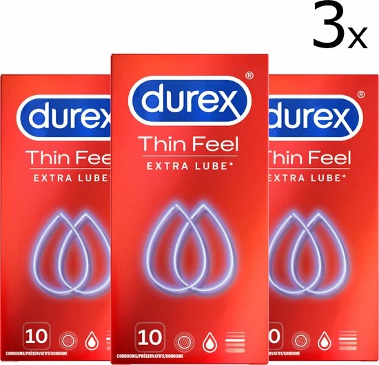 Flash-uitverkoop ⭐ Durex Condooms Thin Feel - Extra Lube - 3x 10 Stuks ? 1 Flash-uitverkoop ⭐ Durex Condooms Thin Feel - Extra Lube - 3x 10 Stuks ?