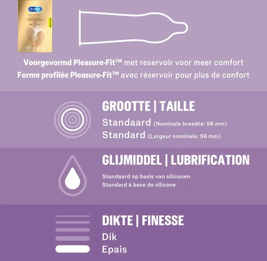 Goedkoop ? Durex - 20 Stuks Condooms - Nude No Latex - 100ml Glijmiddel - Perfect Gliss - Voordeelverpakking ? 2 Goedkoop ? Durex - 20 Stuks Condooms - Nude No Latex - 100ml Glijmiddel - Perfect Gliss - Voordeelverpakking ? - Afbeelding 2