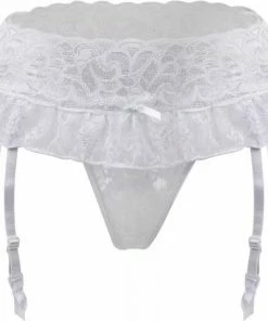 Top 10 ? Merkloos Witte Kanten Jarretelgordel Met Open Kruis Broekje | Maat 42/44 | Sexy Lingerie Setje ? -Zyba Shop 550x539 2