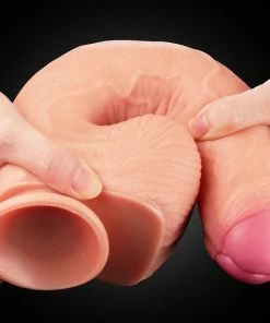 Kopen ? Lovetoy Dual Silicone Dildo 11″ Met Ballen Zeer Realistisch Dildo In Het Beige ? -Zyba Shop 550x548 7