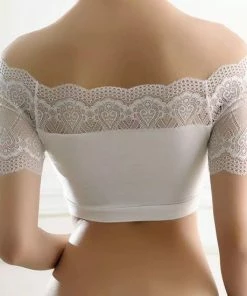Goedkoop ? Merk Onbekend Mooi Bustie, Bustin, Buster, Bustier, Korte Topje In WIT Kleur, Zachte Viscose, Kant, Open Schouders, Elastisch Maat Cup A, 60-100cm ? -Zyba Shop 550x550 209