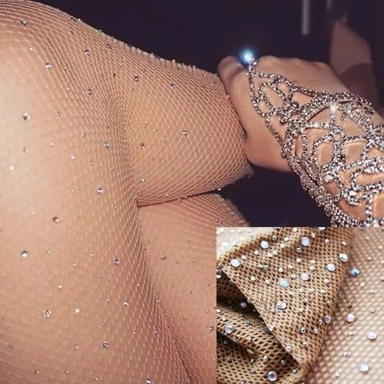 Coupon ? Merkloos Sexy Hoge Zwarte Visnet Kousen Met Strass Steentjes/Glitters En Open Kruis ⭐ 3 Coupon ? Merkloos Sexy Hoge Zwarte Visnet Kousen Met Strass Steentjes/Glitters En Open Kruis ⭐ - Afbeelding 3
