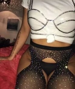 Coupon ? Merkloos Sexy Hoge Zwarte Visnet Kousen Met Strass Steentjes/Glitters En Open Kruis ⭐ 20 Coupon ? Merkloos Sexy Hoge Zwarte Visnet Kousen Met Strass Steentjes/Glitters En Open Kruis ⭐ -Zyba Shop 550x550 360