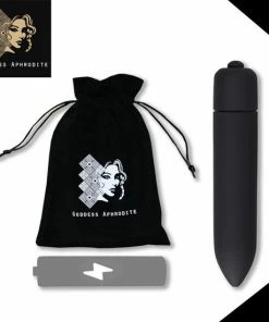 Gloednieuw ? Goddess Aphrodite Bullet Vibrator - 10 Standen - Inclusief Batterij - Mini Vibrator - Clitoris Stimulator - Zwart ?