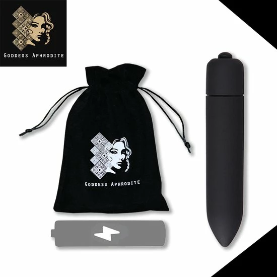 Gloednieuw ? Goddess Aphrodite Bullet Vibrator - 10 Standen - Inclusief Batterij - Mini Vibrator - Clitoris Stimulator - Zwart ? 1 Gloednieuw ? Goddess Aphrodite Bullet Vibrator - 10 Standen - Inclusief Batterij - Mini Vibrator - Clitoris Stimulator - Zwart ?