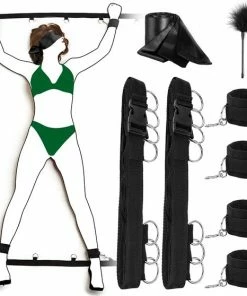 Goedkoopste ? Selwo Sex Handboeien Bed Bondage Set Bedboeien BDSM Oogmasker Handboeien Boeien Enkelset Erotiek Seksspeeltje Voor Koppels Vrouwen (8 Stuks) ✔️ -Zyba Shop 550x558 111