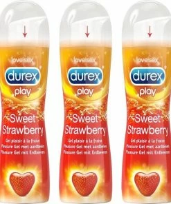 Goedkoop ? Durex Play Sweet Strawberry Glijmiddel Voordeelbox - 3 X 50 Ml ?
