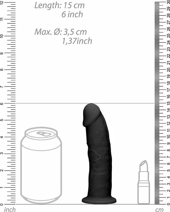 Uitgang ? RealRock Silicone Dildo Without Balls - Black - 15,3 Cm ? 8 Uitgang ? RealRock Silicone Dildo Without Balls - Black - 15,3 Cm ? - Afbeelding 8
