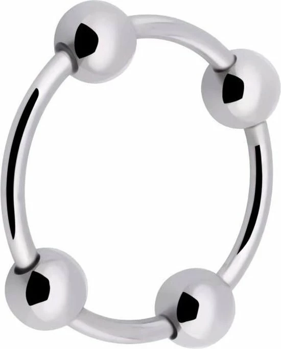 Gloednieuw ? Banoch - Glansring 4/balls - Eikelring 28 Mm - Metaal Cockring ? 1 Gloednieuw ? Banoch - Glansring 4/balls - Eikelring 28 Mm - Metaal Cockring ?
