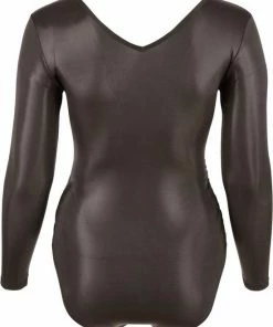 Hete verkoop ⌛ Cottelli Collection Cottelli Plus Size Diep Uitgesneden Body Met Wetlook Uitstraling Voor Een Spannende Date Maat L Zwart ? -Zyba Shop 550x687 4