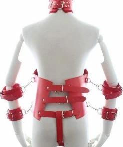 Goedkoop ? Banoch | Collar Bondage Body Harness Red/6 - Rood Pu Leer Vrouwen Harnas - Bdsm ? -Zyba Shop 550x693 2