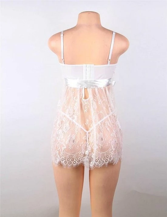 Gloednieuw ? Merkloos Wit Sexy Kanten Nachtjurkje | Maat 40/42 | Stijlvol Sexy Lingerie ? 6 Gloednieuw ? Merkloos Wit Sexy Kanten Nachtjurkje | Maat 40/42 | Stijlvol Sexy Lingerie ? - Afbeelding 6