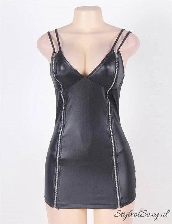 Beste Verkoop ? Merkloos Sexy Kort Wetlook Jurkje Met Twee Ritsen | Maat 40/42 | Zwart | Sexy Clubwear Jurkje ? 4 Beste Verkoop ? Merkloos Sexy Kort Wetlook Jurkje Met Twee Ritsen | Maat 40/42 | Zwart | Sexy Clubwear Jurkje ? - Afbeelding 4