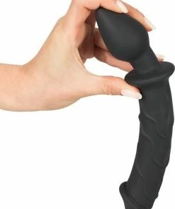 Flash-uitverkoop ? Black Velvets Dubbele Anaal Dildo Van Siliconen Met Plug Licht Flexibel Voor Een Complete Anale Beleving 22.8 Cm Zwart ? -Zyba Shop 550x723 2
