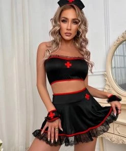 Beste Verkoop ⭐ Merkloos Hot And Sexy - Verpleegster Kostuum Carnavalskleding -Oktoberfest - Dames Verkleedkleding - Maat L_ZWART ?