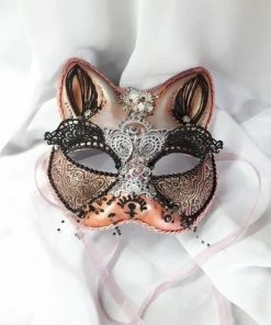 Groothandel ? La Carla Atelier Rose Goud Kat Masker - Rose Gold Fantasy Cat Mask ? -Zyba Shop 550x733 10